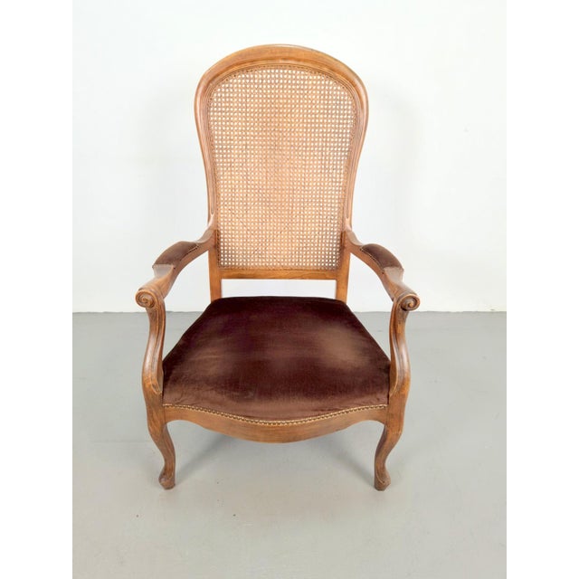 Vintage French-Style Cane-Back Armchair, 1920 For Sale - Image 6 of 13