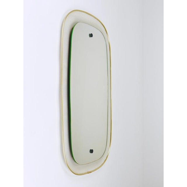Mid-Century Wall Mirror in Rigitulle Metal & Brass by Vereinigte Werkstätten for Kunst, Germany, 1950s For Sale - Image 11 of 18