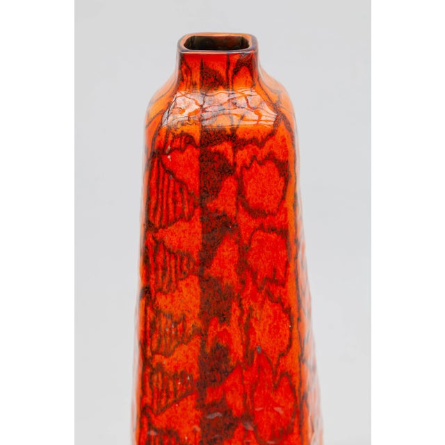 Large Orange Floor Vase from Ceramica Artistica Torviscosa, Italy, 1960s For Sale - Image 6 of 8