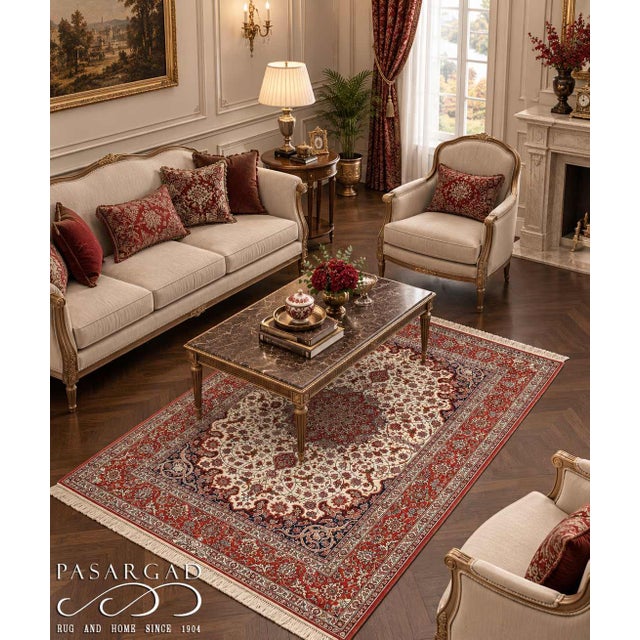 2010s Pasargad DC Fine Hand Knotted Silk & Wool Signed Rug For Sale - Image 5 of 5