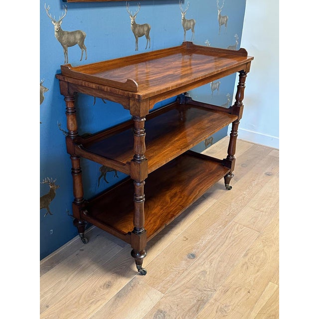 Brown Three-Tiered Shelf in Mahogany For Sale - Image 8 of 11
