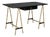 Jacques Adnet Attr., Desk, Black Leather, Brass, France, 1950s For Sale