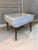 1950s Vintage Mid-Century Modern Taupe Vinyl Ottoman Footstool For Sale - Image 5 of 8