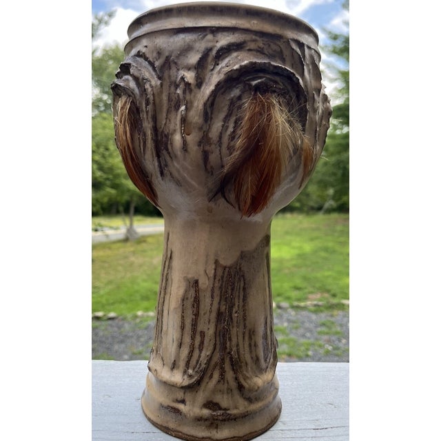 Rare Mid 20th Century Modern Brutalist Marjorie Graham Trout Pottery Vase Ca Designer For Sale - Image 16 of 18