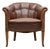 Vintage Swedish Club Chair in Brown Leather, 1940s For Sale