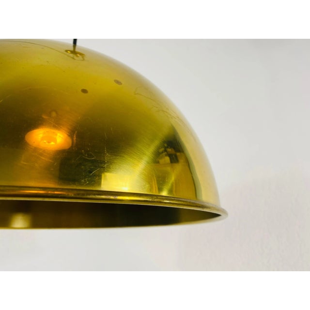 Polished Brass Pendant Lamp by Florian Schulz, 1970s, Germany For Sale - Image 6 of 10