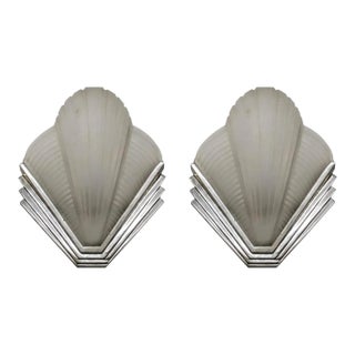 French Art Deco Wall Sconces by Petitot - a Pair For Sale