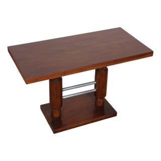 Modern Coffee Table in Wood and Chromed Metal, 1930 For Sale