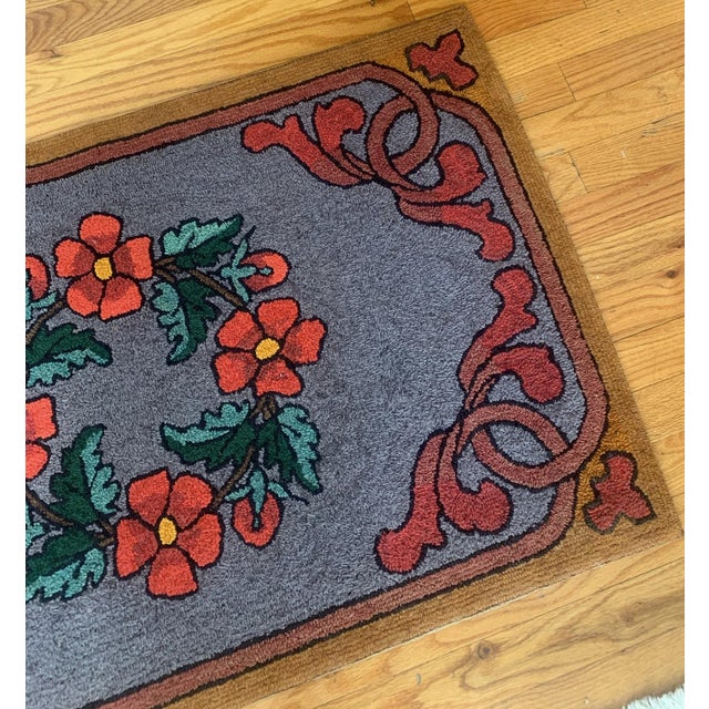 1940s, Handmade Antique American Hooked Rug 2.2' X 3.4' For Sale - Image 4 of 5