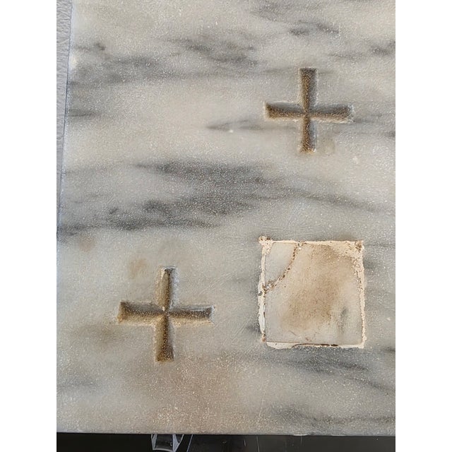 Antique Carved Marble Roman Catholic Church Reliquary Altar Stone Plaque For Sale - Image 13 of 18