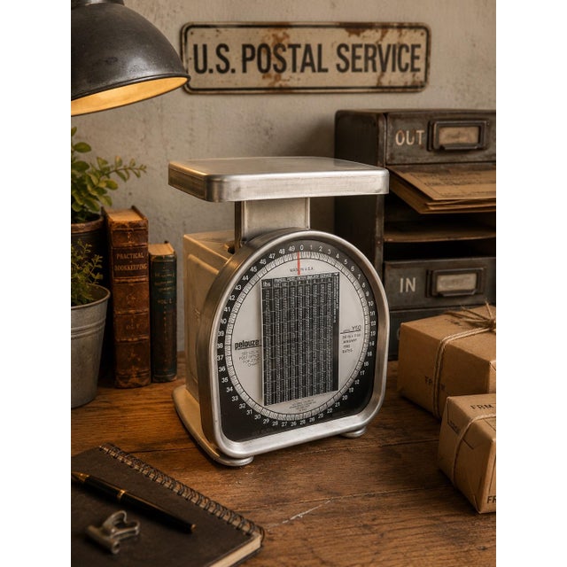Vintage Pelouze Model Y50 mechanical postal scale, manufactured in the United States and dated January 1995. Originally...
