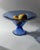 This large vintage Murano glass bowl from 1980s Italy is an elegant example of Italian art glass design in royal blue....