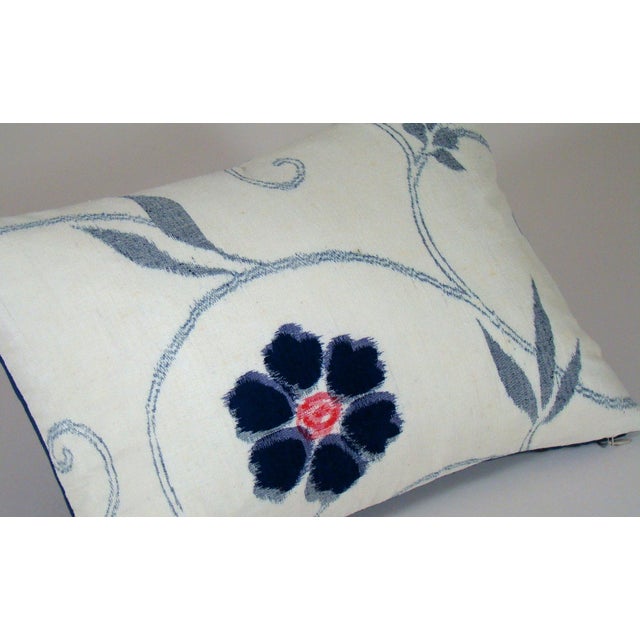 Blue And White Floral Ikat Lumbar Pillow Cover Chairish