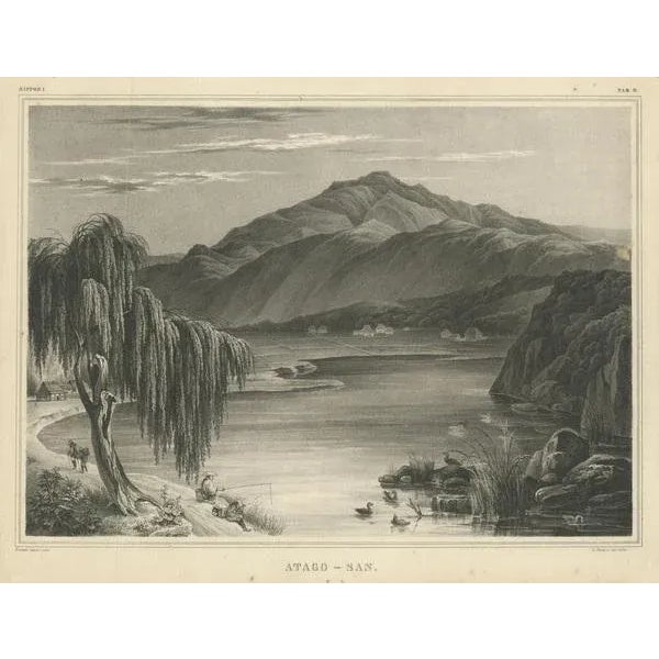 Phillip Franz von Siebold, Illustration of Mount Atago, Kyoto, Japan, 1930, Print For Sale - Image 3 of 6