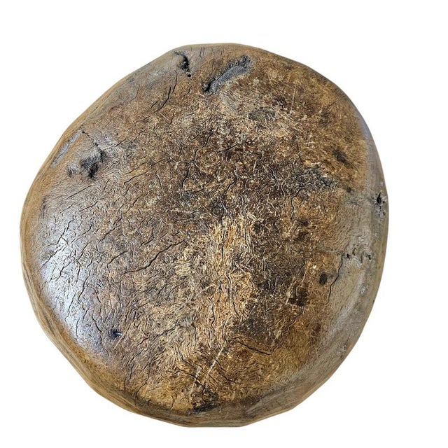 Wood Hand-Hewn Carved Wooden Burl Bowl For Sale - Image 7 of 18