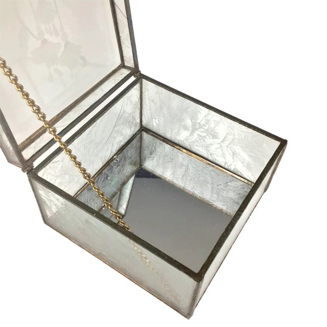 Late 20th Century Victorian Etched Glass Jewelry Box For Sale - Image 5 of 10
