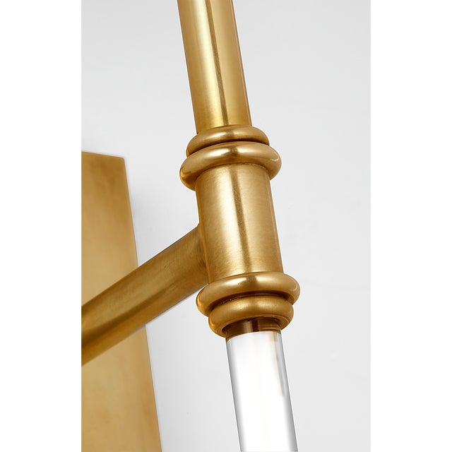 2020s Suzanne Kasler for Visual Comfort Signature Camille 16" Sconce in Hand-Rubbed Antique Brass with Linen Shade For Sale - Image 5 of 9