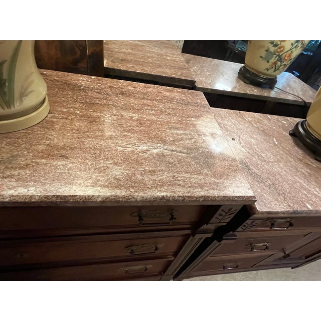 Antique 19th Century Marble Top Commode and Matching Dry Sink Cabinet B2 Piece Set For Sale - Image 14 of 16