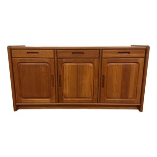 Danish Teak Vintage Plinth Base Sideboard For Sale