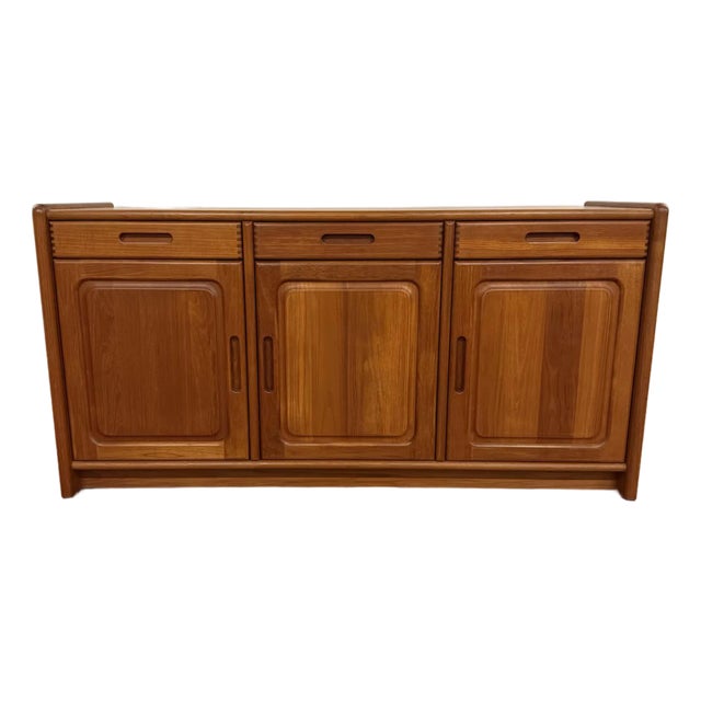 Danish Teak Vintage Plinth Base Sideboard For Sale