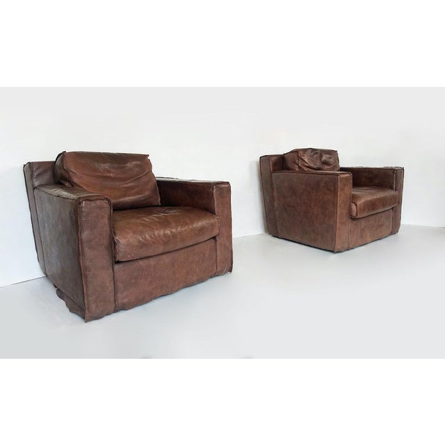 Brown Leather Armchair, Italy, 2000s For Sale - Image 4 of 18