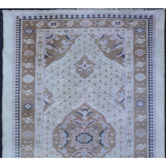 Antique Persian Serab Small Rug in Brown, Tan and Neutrals. Antique Persian Serab, Keivan Woven Arts / Rug/21010. This...