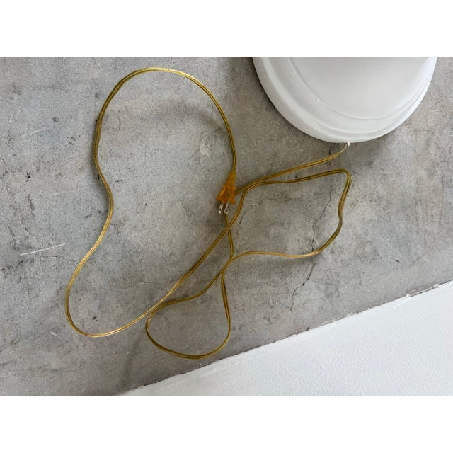 1980’s Vintage Plaster Floor Lamp in White Matte Gesso Finish For Sale - Image 12 of 12