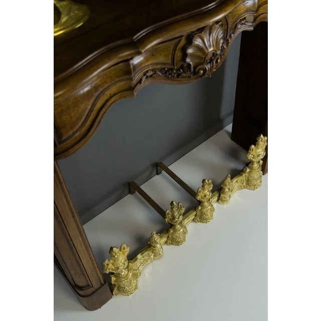 Louis XVI Style Bronze Fireplace Set from Charles Casier, Set of 5 For Sale - Image 10 of 18