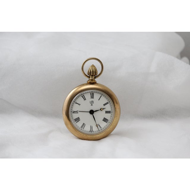 Gold Pocket Watch Desk Clock, 1960s For Sale - Image 14 of 17