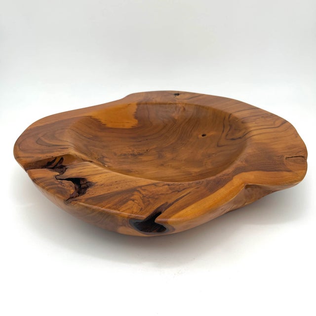 Natural Teak Large Decorative Bowl For Sale In Chicago - Image 6 of 12