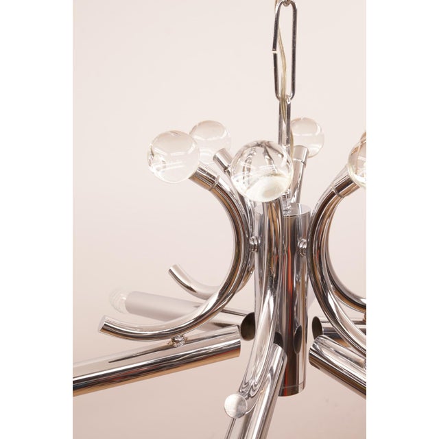Silver Sputnik Chrome Pendant Lamp, 1970s For Sale - Image 8 of 15