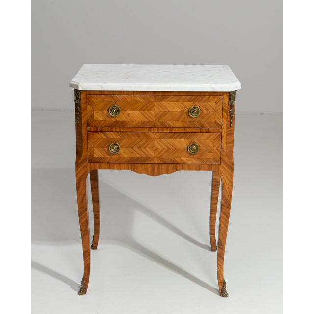 French Chest Of Drawers With Marble Top For Sale - Image 4 of 12