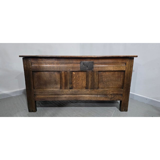 17th Century Georgian Oak Coffer, 1650 For Sale - Image 5 of 13