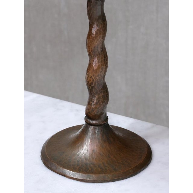 1920s Hammered Copper Table Lamp by Harald Notini for Böhlmarks, Sweden, 1920s For Sale - Image 5 of 11