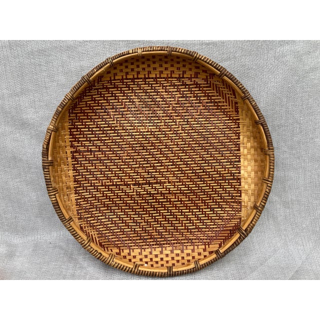 Asian 1960s Vintage Shallow Winnowing Basket For Sale - Image 3 of 12