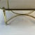 Mid-Century Modern 1980s Postmodern Brass Style Gold Chrome Metal Base Coffee Table With Smokey Oval Top. For Sale - Image 3 of 8