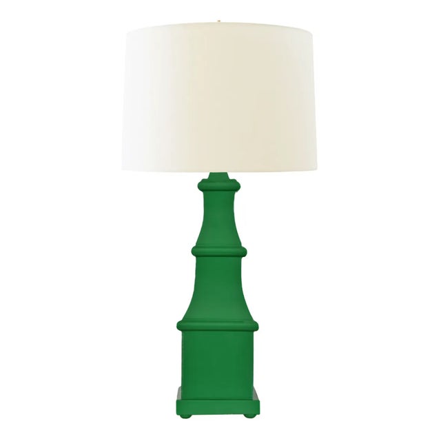 The Allegra hand painted tiered tole table lamp in cheerful Kelly green is perfect to add a punch of color to any room....