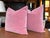 A pair of new custom square pillows exclusively made for Cafiero Select. The fabric is a cozy mauve-pink, velvet mohair....