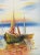 This striking nautical oil painting by B. Justin features sailboats at sunset. The style is Impressionist. The canvas is...