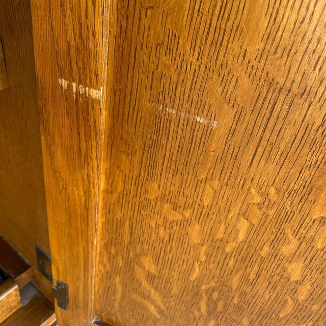 Wood Vintage Hooker Furniture Oak Hutch Cabinet With Open Shelving, 20th Century For Sale - Image 7 of 15