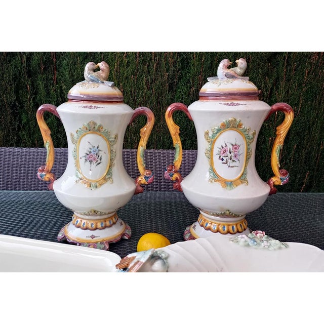 Vintage Vases with Tray and Centerpiece, 1920, Set of 4 For Sale - Image 12 of 16