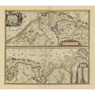 Dutch and German North Sea Coast of Friesland, 1680, Paper For Sale
