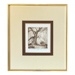 Vintage Etching Entitled ‘Magicians Tree’s’ by Michael Kohler Matted and Framed