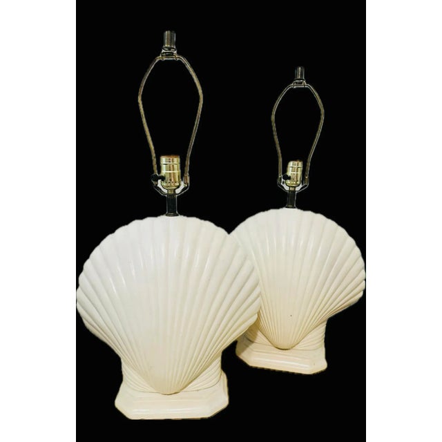 1960s Classic Miami Beach Clam Shell Lamps - A Pair For Sale In Miami - Image 6 of 9