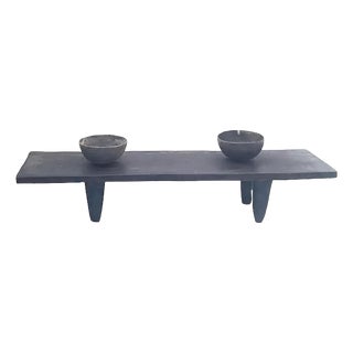 Vintage Large African Wood Senufo Coffee Table Stool 74.5" W Côte d'Ivoire For Sale