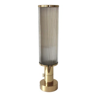 Vintage Art Deco Table Lamp Glass Rods Brass Dimmer Switch For Sale