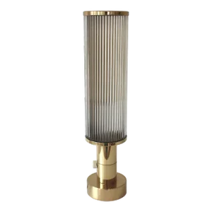 Vintage Art Deco Table Lamp Glass Rods Brass Dimmer Switch