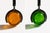 Black Wrought Iron 4-Arm Candle Chandelier with Green and Amber Glass Pendants by Gunnar Ander for Ystad-Metall, Sweden, 1960s For Sale - Image 8 of 10