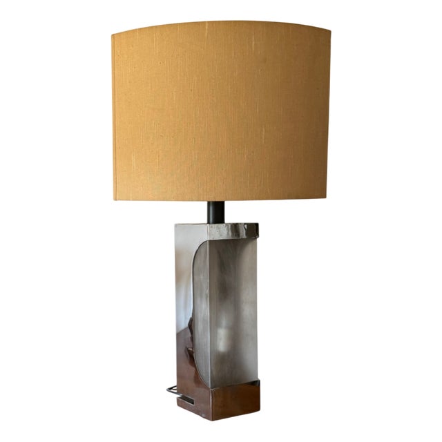 Hollywood Regency Chromed Table Lamp Base from Luci, Milan, Italy, 1970s For Sale