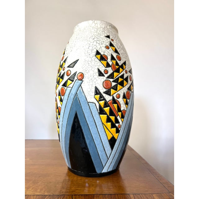 Art Deco Vase by Charles Catteau for Boch Frères Keramis, Belgium, 1928 For Sale - Image 3 of 11